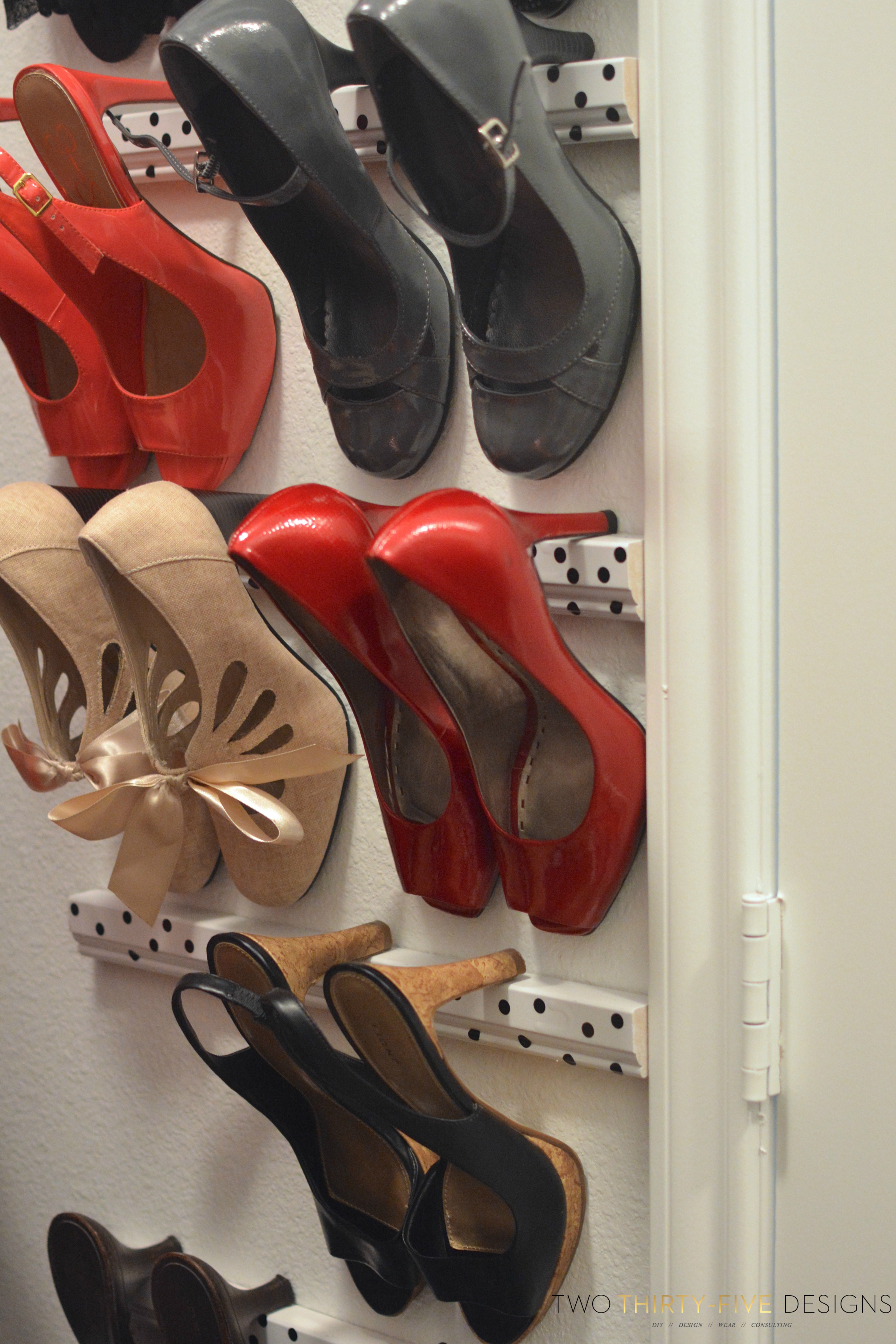 heel shoes storage shoe heels closet diy organize rack twothirtyfivedesigns ways thirty amazing hang hometalk five empty painted
