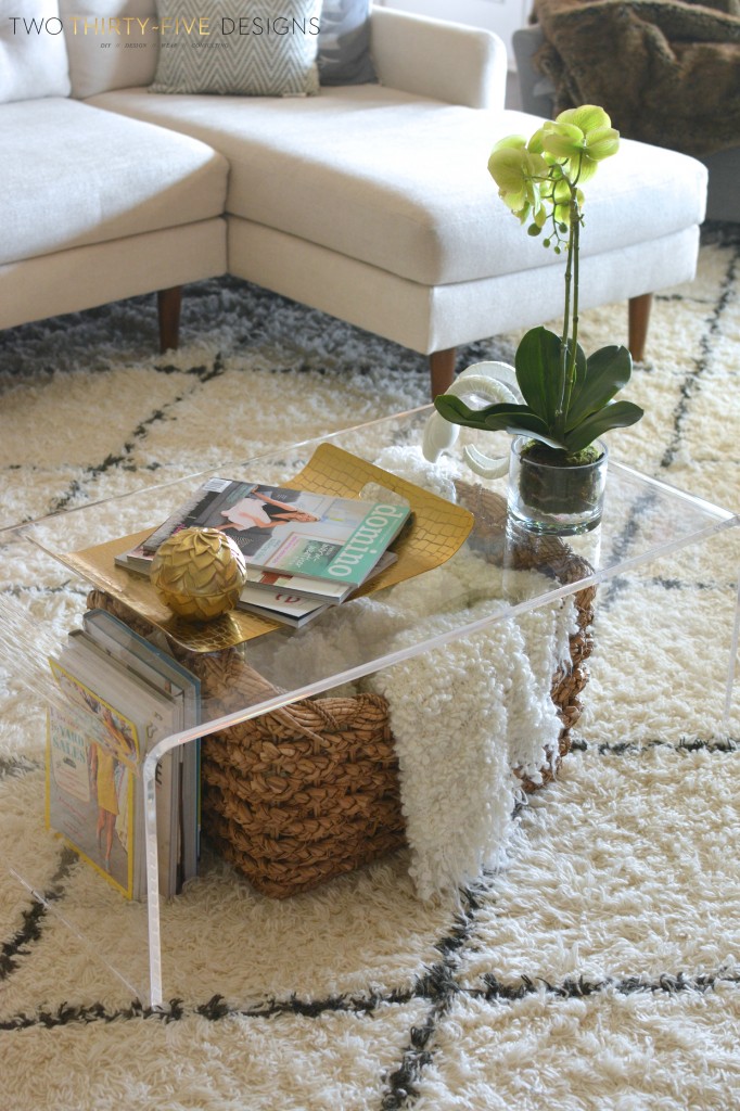 Lucite Coffee Table Styling