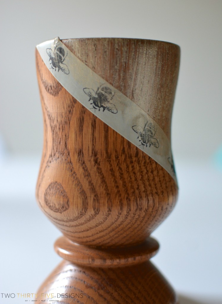 Metallic Painted Wooden Cup by Two Thirty~Five Designs