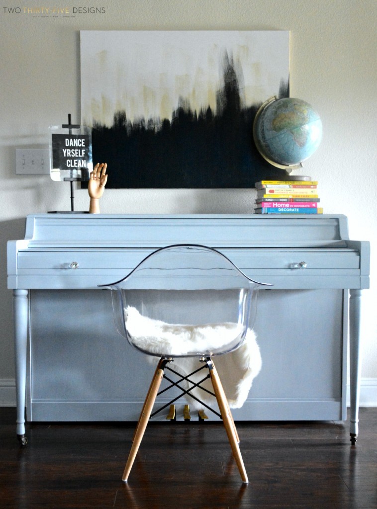 Gray Painted Piano by Two Thirty~Five Designs