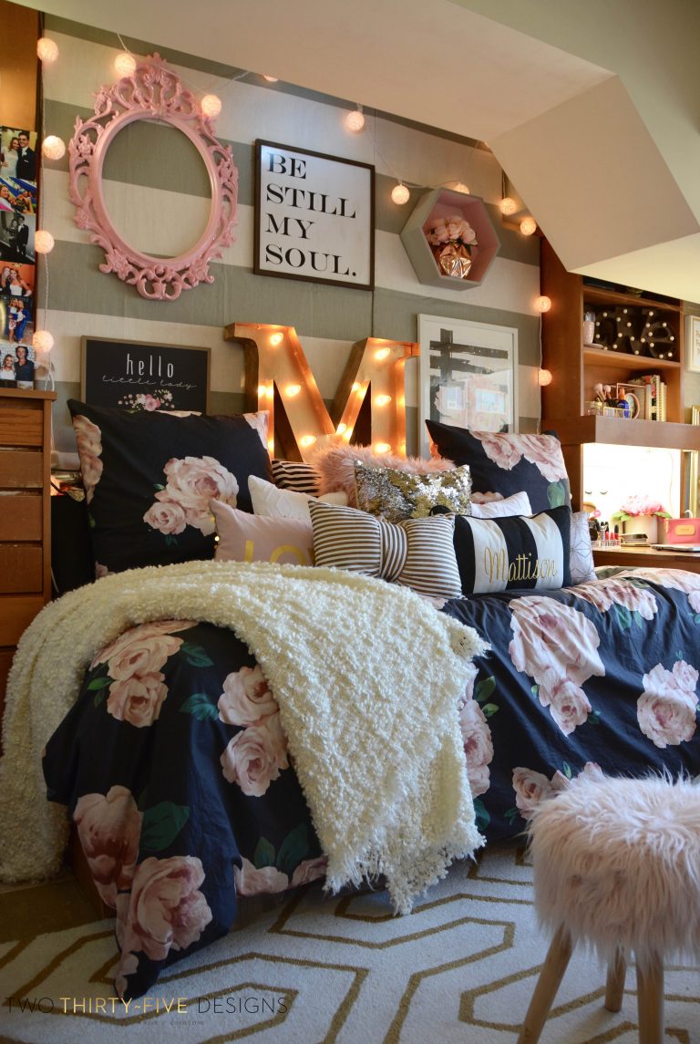 Texas Tech Chitwood Dorm Room Makeover - Two Thirty-Five Designs